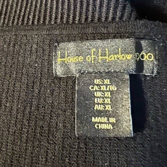 HOUSE OF HARLOW 1960 Black Ribbed Women's Top Size XL - Picture 3 of 3
